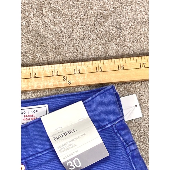 GAP Barrel High Rise Jeans Women 30 Blue No Stretch Tapered Leg Denim NEW - Picture 7 of 15